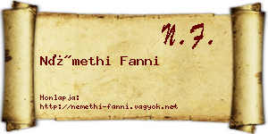 Némethi Fanni névjegykártya