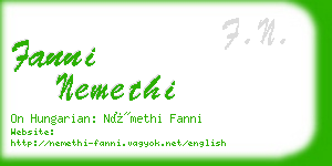 fanni nemethi business card